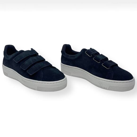 SANDRO PARIS Marine Blue Leather Suede E17 Amazing Sneakers - Picture 7 of 15